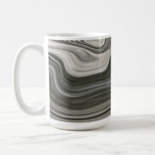 Caneca De Café Arte abstrata de derramamento acrílico monocromáti