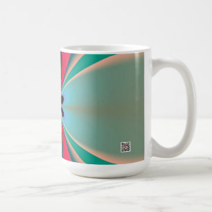 Caneca De Café Arte abstrata de simetria de espelho coral turques