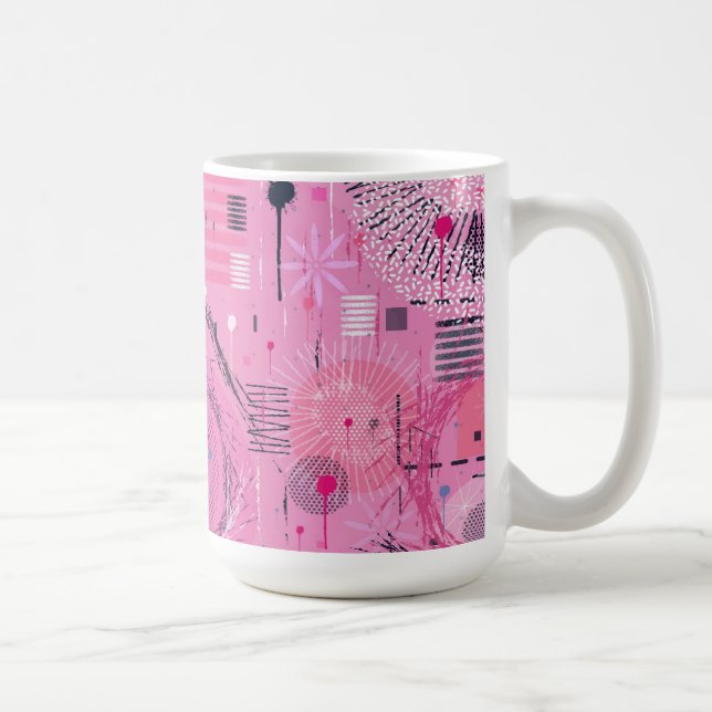 Caneca De Café Arte abstrata de sundae de morango (Direita)
