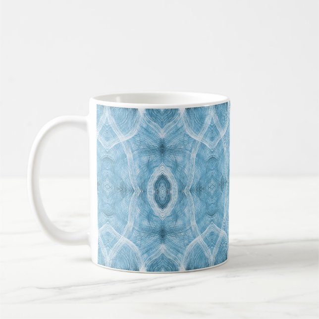 Caneca De Café Arte abstrata em aquarela azul Push (Esquerda)