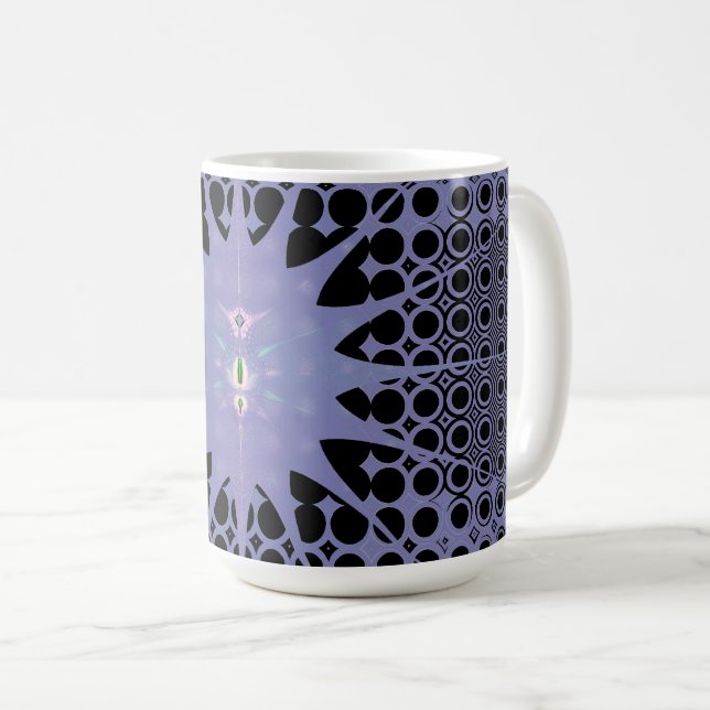 Caneca De Café Arte Abstrata Espaço Roxo Fractal (Frente Esquerda)