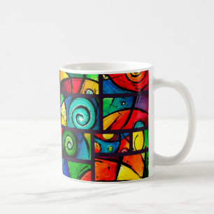 Caneca De Café Arte abstrata Funky de Swirly