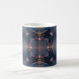 Caneca De Café arte abstrata geométrica de fantasia sombria real