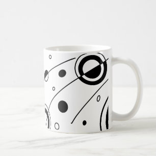 Caneca De Café Arte abstrata geométrica preto e branco