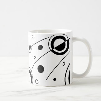 Caneca De Café Arte abstrata geométrica preto e branco