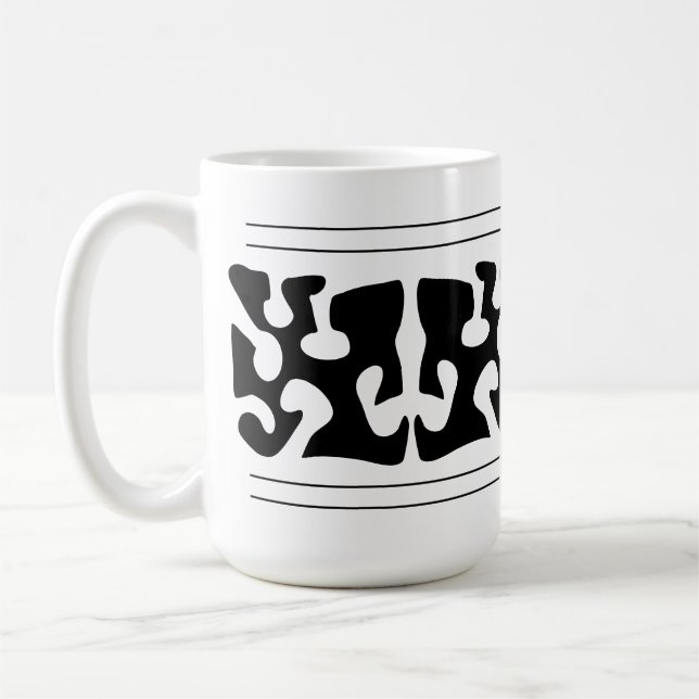 Caneca De Café Arte abstrata moderna em forma preta (Esquerda)