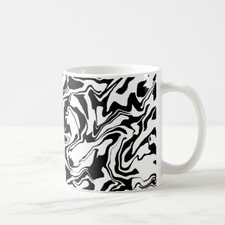 Caneca De Café Arte Abstrata Moderna em Preto e Branco