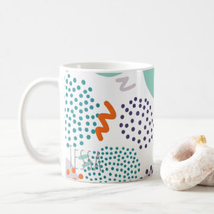 Caneca De Café Arte Abstrata Retro Anos 90 Estilo Memphis Pedregu