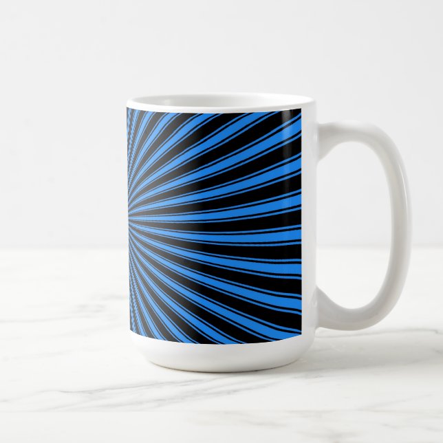 Caneca De Café Arte Abstrato azul e preto esfolada (Direita)