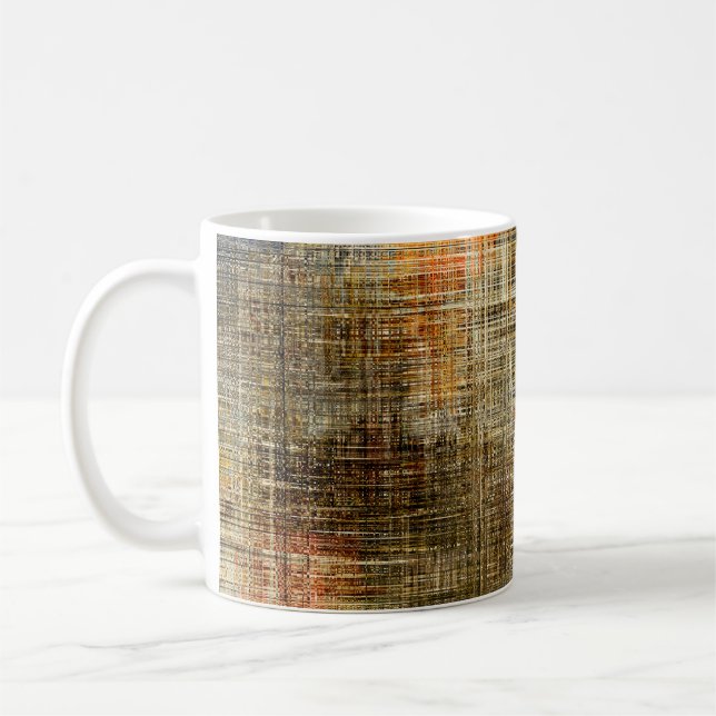 Caneca De Café Arte abstrato colorida interseção geométrica (Esquerda)