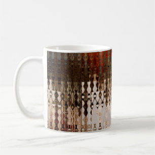 Caneca De Café arte abstrato colorida interseção geométrica