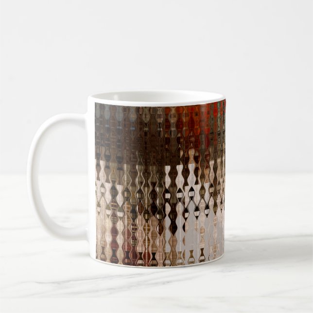 Caneca De Café arte abstrato colorida interseção geométrica (Esquerda)