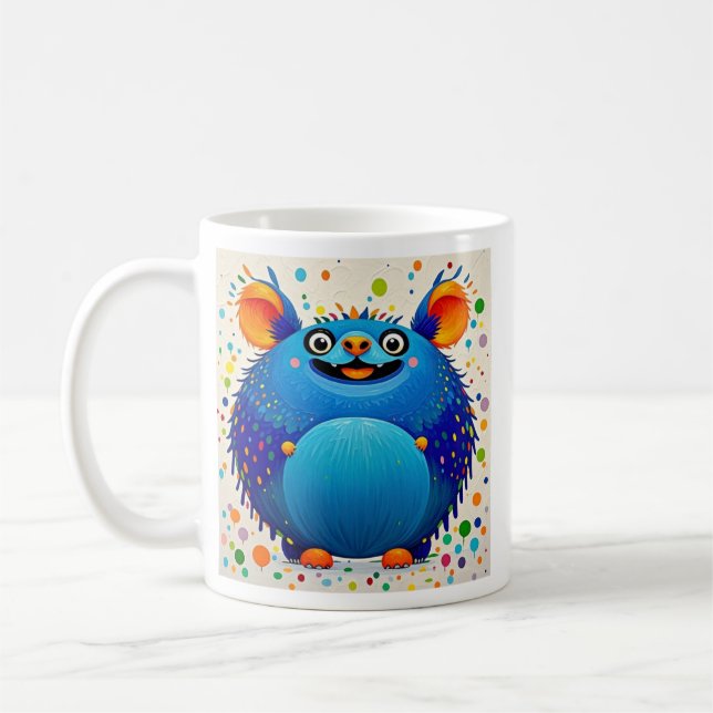 Caneca De Café Arte abstrato de animais expressiva design de cor (Esquerda)