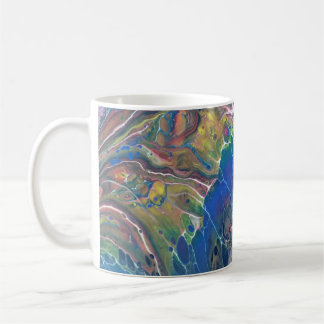 Caneca De Café Arte Abstrato de Joe - Borboleta Azul - Copas de C