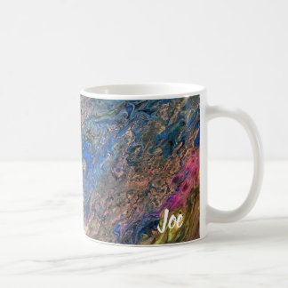 Caneca De Café Arte Abstrato de Joe - Corrida Azul - Copas de Caf