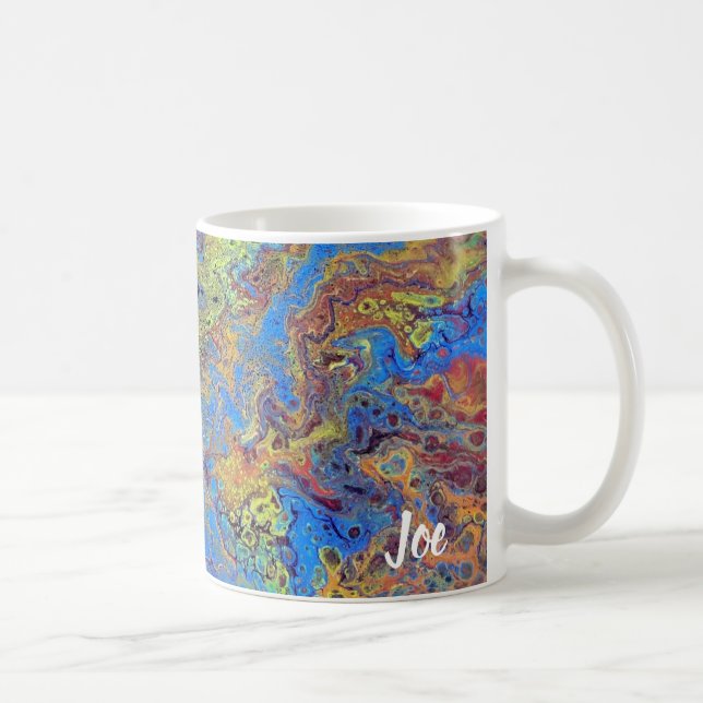 Caneca De Café Arte Abstrato de Joe - Ilhas Radicais - Copas de C (Direita)