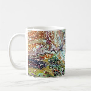 Caneca De Café Arte Abstrato de Joe - Ondas Douradas - Copas de C