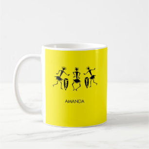 Caneca De Café Arte Africana, Bons Dançarinos Felizes Brancos