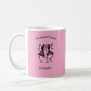 Caneca De Café Arte Africana, Silhouette Celebration Friend