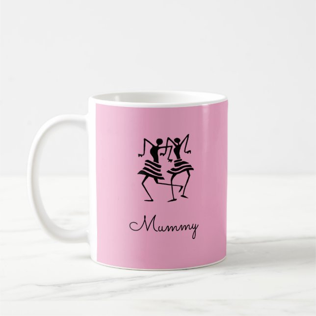 Caneca De Café Arte Africana, Silhouette Celebration Mummy Pink (Esquerda)