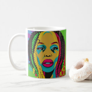 Caneca De Café Arte-Afro-Americana Bold Pop com Locais