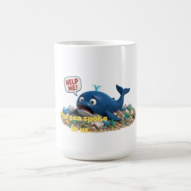 Caneca De Café Arte Ambiental Salve Nossos Oceanos (Centro)