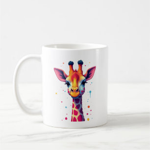 Caneca De Café Arte animal africana A girafa colorida para girafa