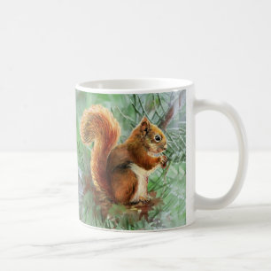 Caneca De Café Arte Animal de Esquilo Vermelho Cujo Cód. Água