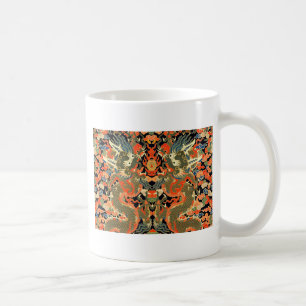 Caneca De Café Arte Asiática de Impressão Têxtil de Dragão Chinês