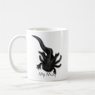 Caneca De Café Arte Axolotl Preta Personalizada