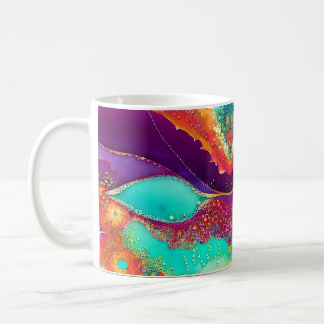 Caneca De Café Arte bonito de Beachy Abstrato (Esquerda)