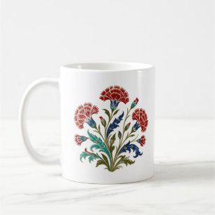 Caneca De Café Arte Botânica de Cravo Otomano   Floral Turca
