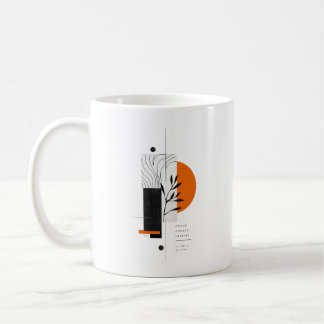 Caneca De Café Arte Botânica Geométrica Abstrata Moderna para Par