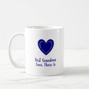 Caneca De Café Arte Cardíaca Elegante, Moderna e Bonita Azul Prof