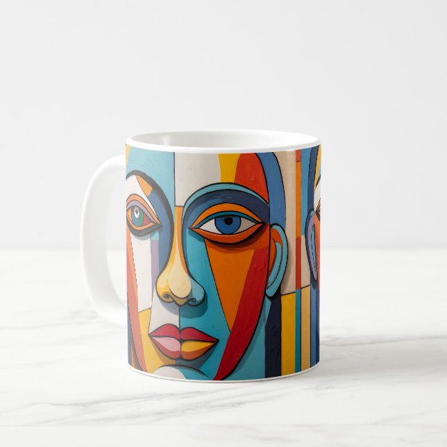 Caneca De Café Arte Colorida abstrato (Frente Esquerda)