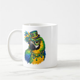 Caneca de Café Arte Colorida de Papagaio de Carnav