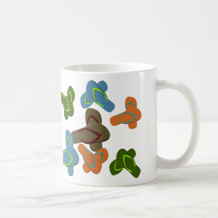 Caneca De Café Arte colorida do vetor dos chinelos