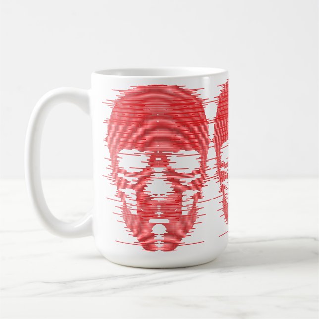 Caneca De Café Arte com Falha no Crânio Vermelho (Esquerda)