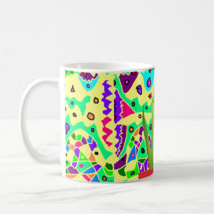 Caneca De Café Arte com padrão bonito britânico surreal