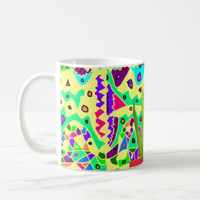 Caneca De Café Arte com padrão bonito britânico surreal (Esquerda)
