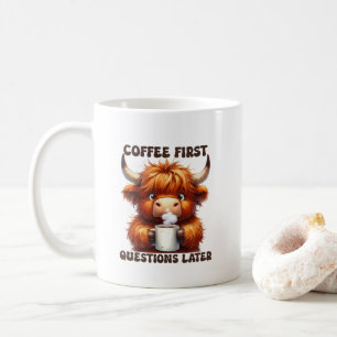 Caneca De Café Arte com palavras de perguntas engraçadas sobre ca