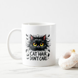 Caneca De Café Arte com palavras de sarcasmo sobre pelos de gato