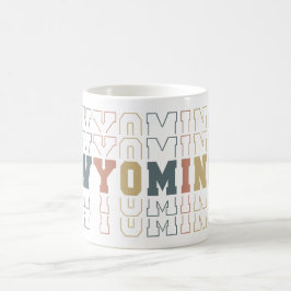 Caneca De Café Arte com Palavras Empilhadas de Wyoming