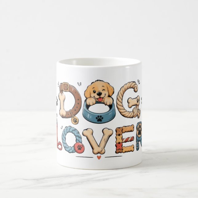 Caneca De Café Arte com Palavras para Amantes de Cachorros  (Centro)