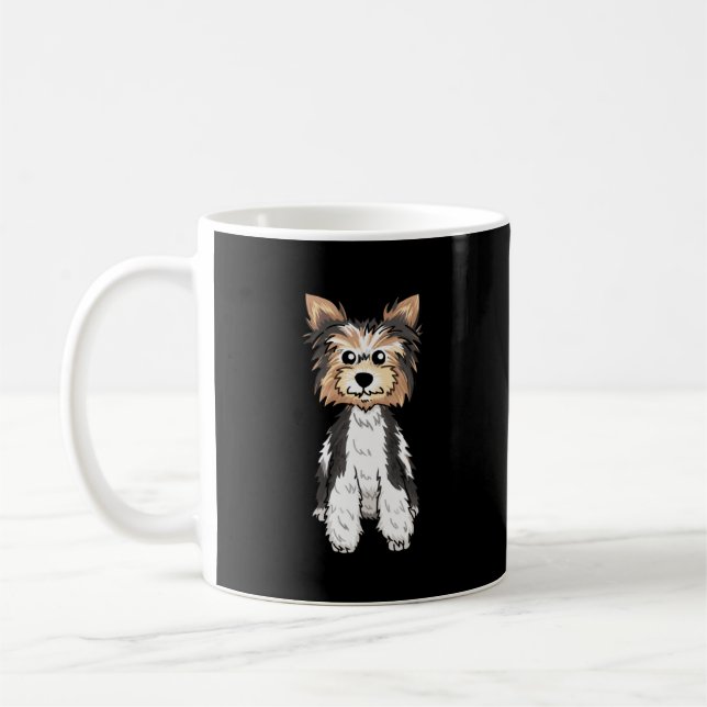 Caneca De Café Arte Curta de PartiYorkie (Esquerda)