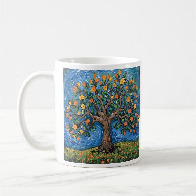 Caneca De Café Arte da árvore da vida,Celta (Esquerda)