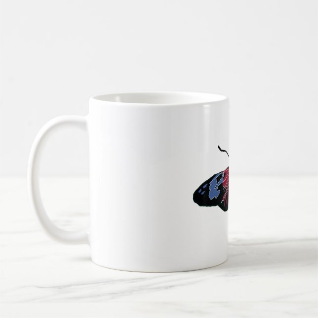 Caneca De Café Arte da Borboleta Preta Azul (Esquerda)