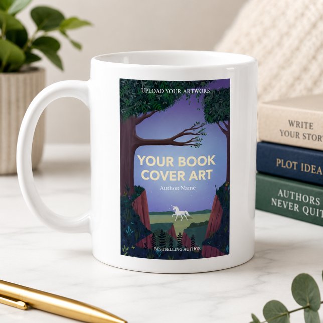 Caneca de Café | Arte da Capa do Livro Presente Pr (Upload your cover art to create author merchandise for signings and book promotions)