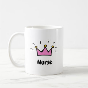 Caneca De Café Arte da Coroa da Princesa Rosa Enfermeira