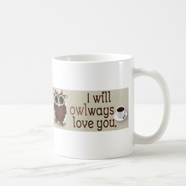 Caneca De Café Arte da coruja do feijão de café (Direita)